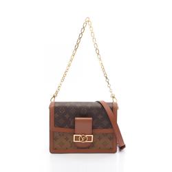 Louis Vuitton Dauphine MM Monogram Reverse Shoulder Bag, Coated Canvas, Leather, Women's, Brown, Beige, M45958