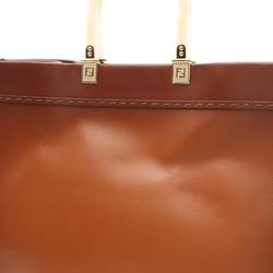 FENDI Sunshine Large Tote Bag Leather Women's Brown 8BH372