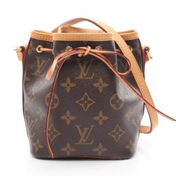 Louis Vuitton Nano Noe Monogram Shoulder Bag, Coated Canvas, Leather, Women's, Brown, M41346