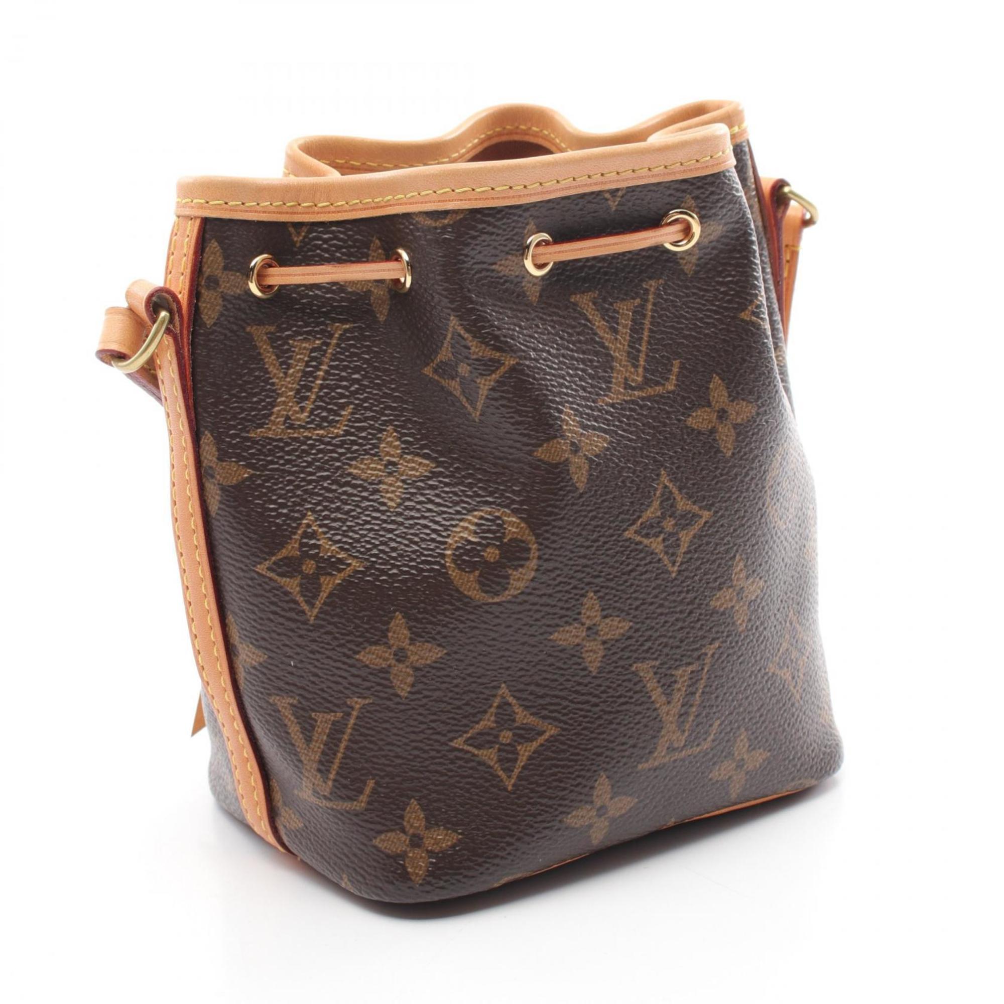 Louis Vuitton Nano Noe Monogram Shoulder Bag, Coated Canvas, Leather, Women's, Brown, M41346