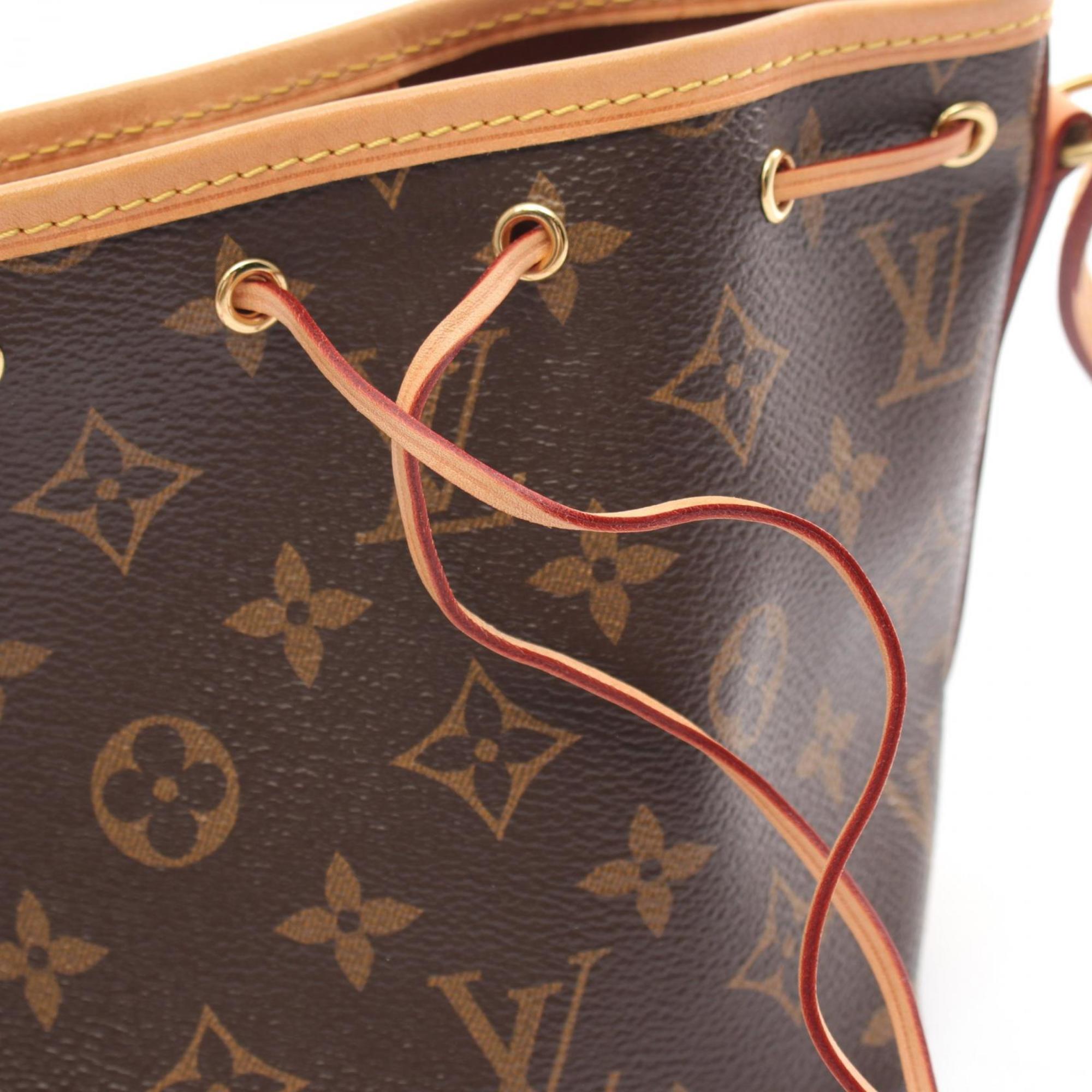 Louis Vuitton Nano Noe Monogram Shoulder Bag, Coated Canvas, Leather, Women's, Brown, M41346