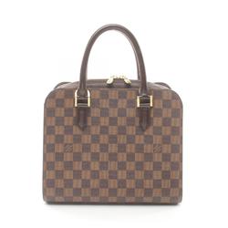 Louis Vuitton Triana Damier Ebene Handbag Bag Coated Canvas Leather Women's Brown N51155