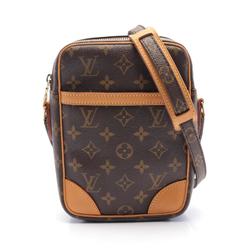 Louis Vuitton Danube Monogram Shoulder Bag, Coated Canvas, Leather, Women's, Brown, M45266