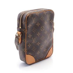 Louis Vuitton Danube Monogram Shoulder Bag, Coated Canvas, Leather, Women's, Brown, M45266