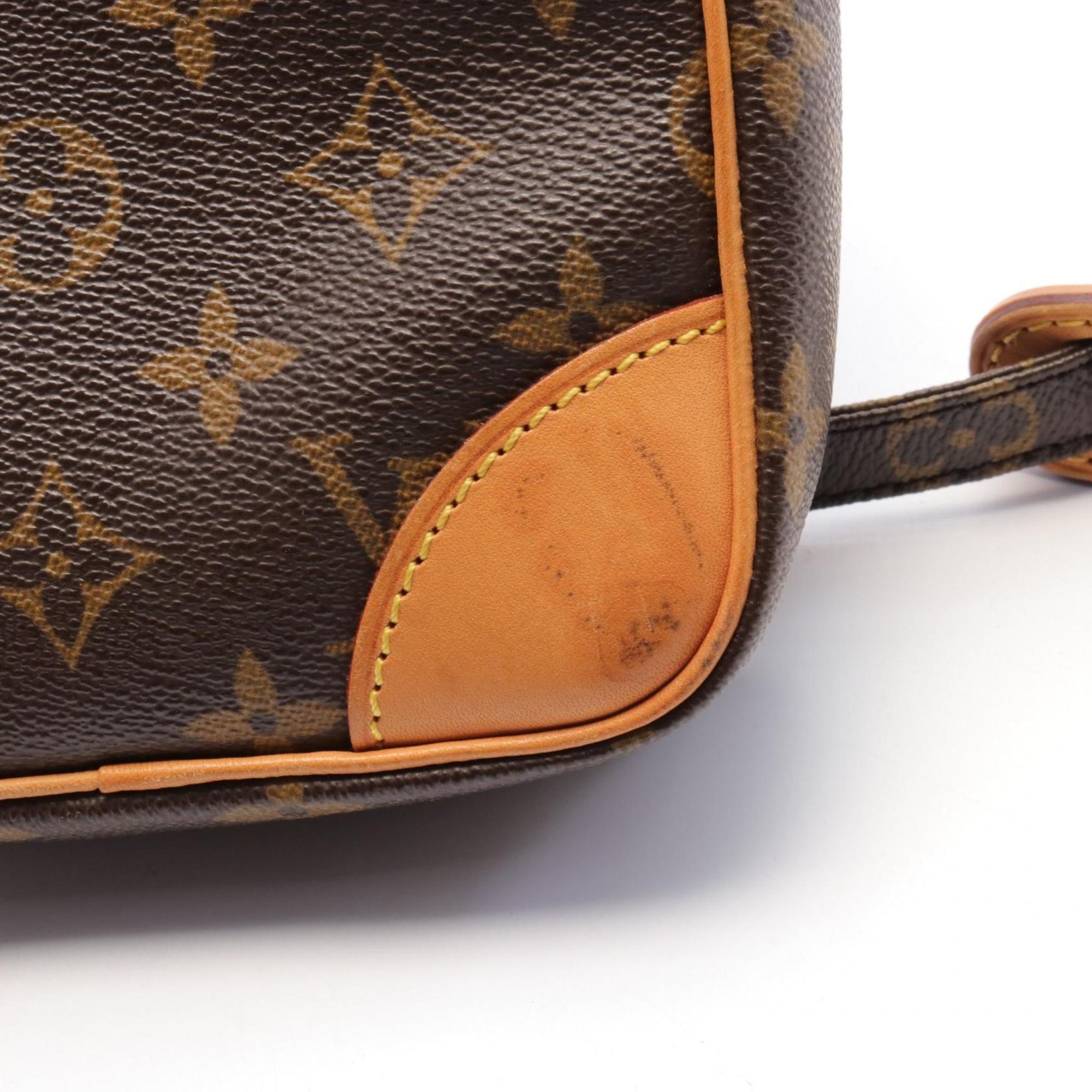 Louis Vuitton Danube Monogram Shoulder Bag, Coated Canvas, Leather, Women's, Brown, M45266