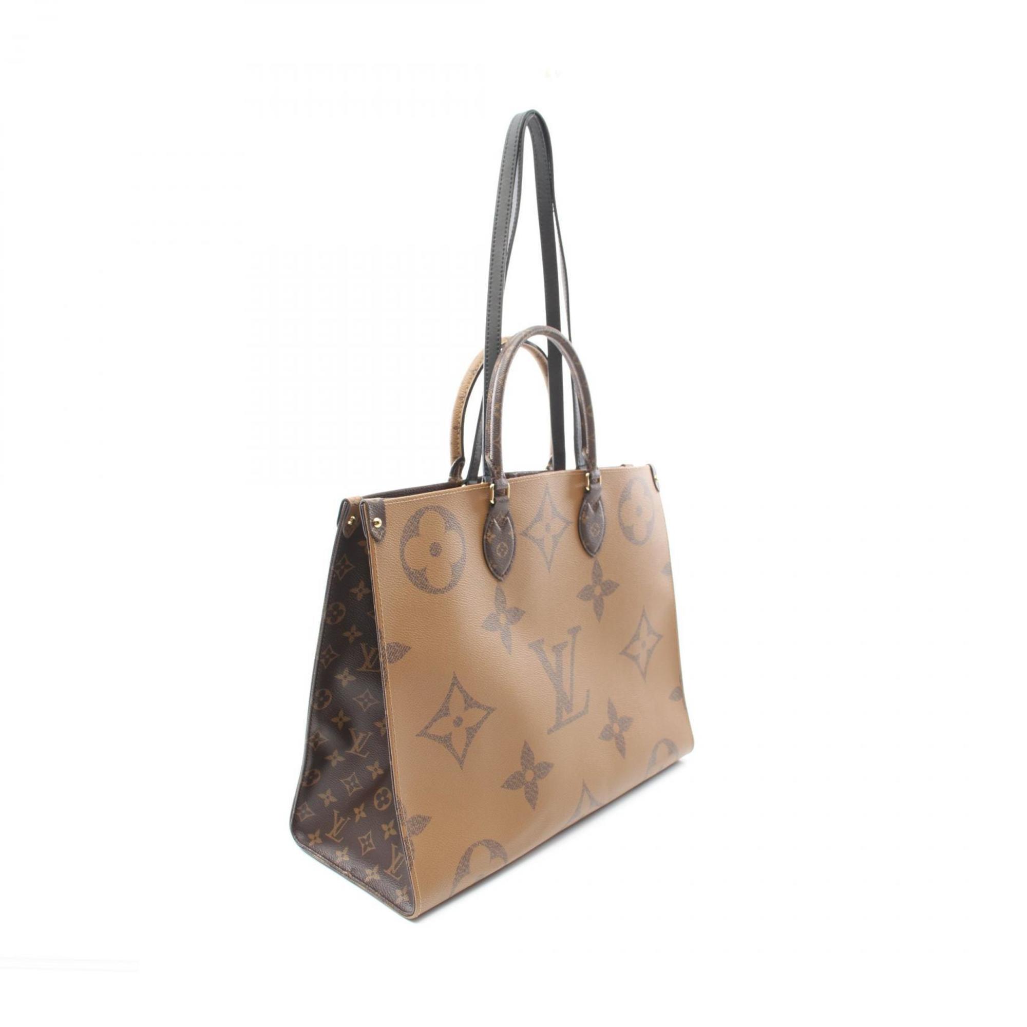 LOUIS VUITTON On the Go GM Monogram Giant Reverse Shoulder Bag Coated Canvas Leather Women's Brown M45320