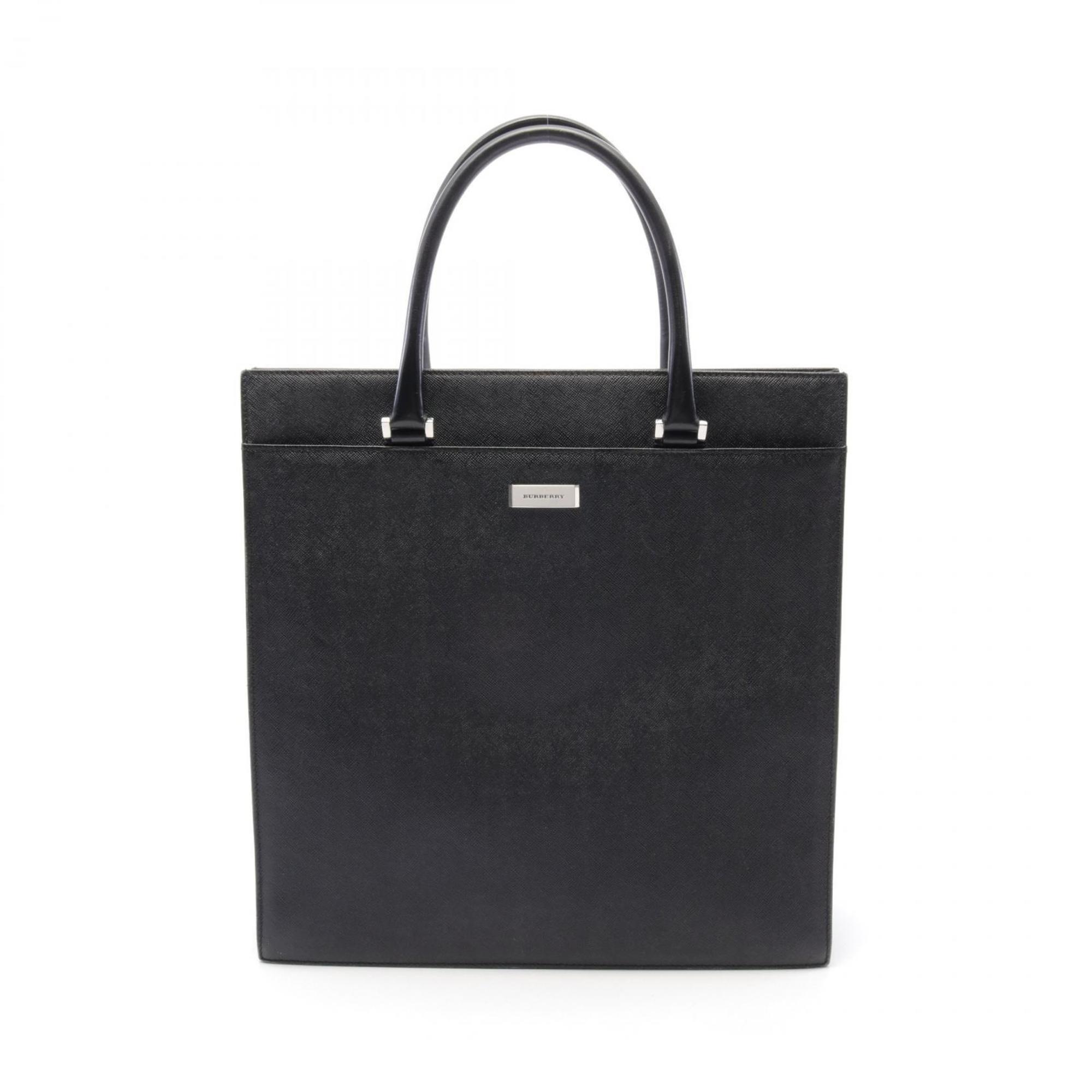 Burberry Tote Bag Leather Women's Black