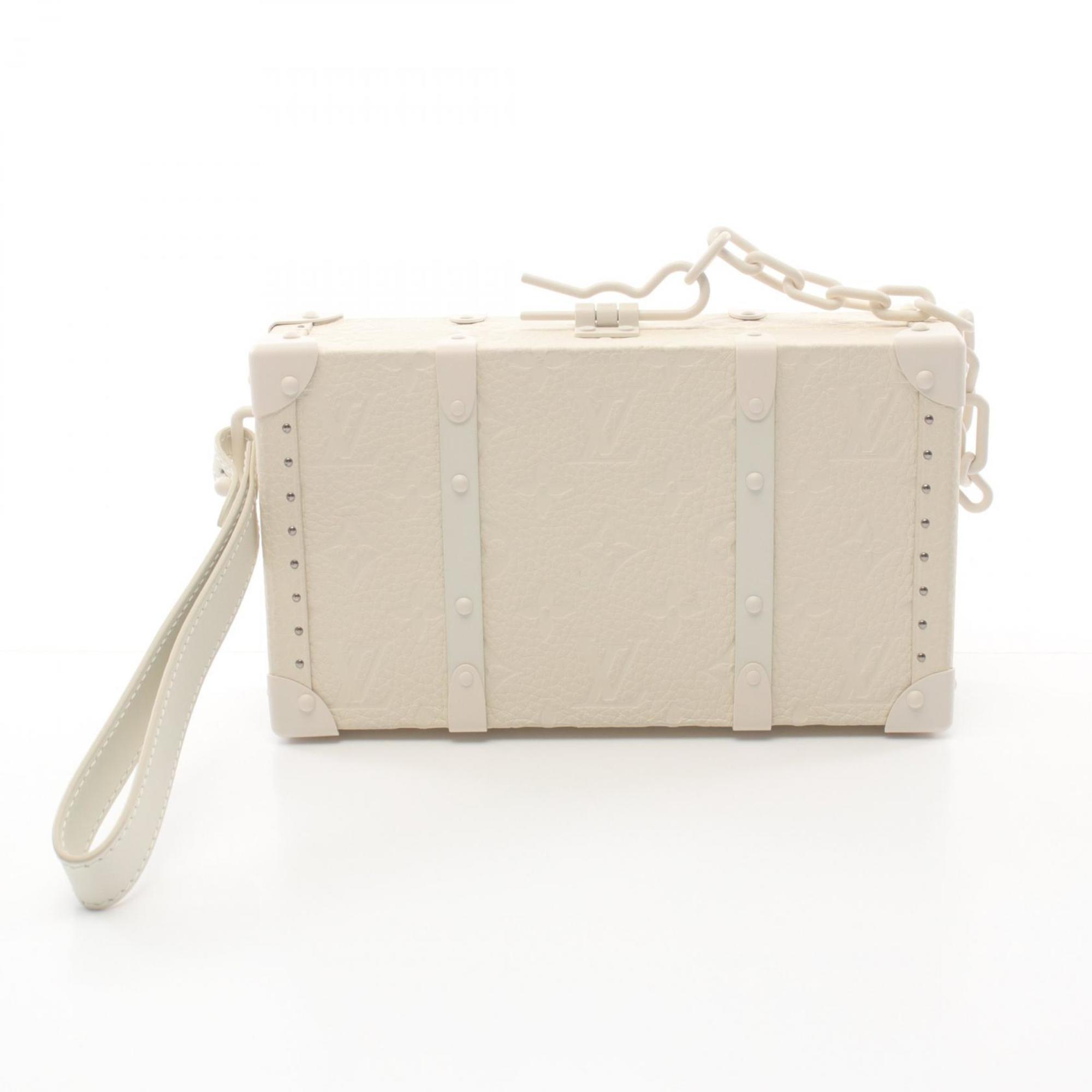 Louis Vuitton LOUIS VUITTON Wallet Trunk Monogram Second Bag Clutch Leather Women's White M20153