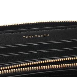 Tory Burch Kira Chevron Round Long Wallet Leather Women's Black 90348001