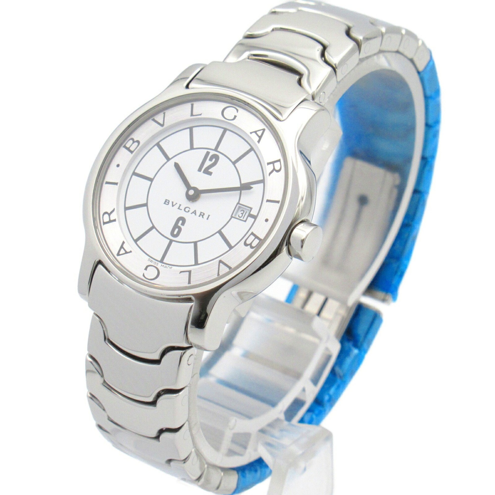 BVLGARI Solotempo Watch Stainless Steel Ladies White ST29S