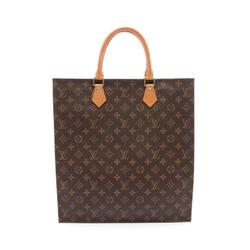 Louis Vuitton LOUIS VUITTON Sac Plat Monogram Tote Bag Coated Canvas Leather Women's Brown M51140