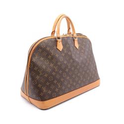 Louis Vuitton Alma Voyage MM Monogram Boston Bag, Coated Canvas, Leather, Women's, Brown, M41446