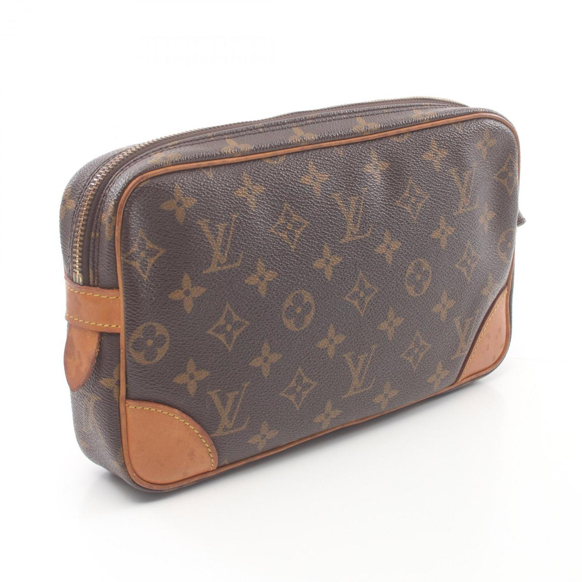 Louis Vuitton LOUIS VUITTON Marly Dragonne Monogram Second Bag Clutch Coated Canvas Leather Men's Women's Brown M51825