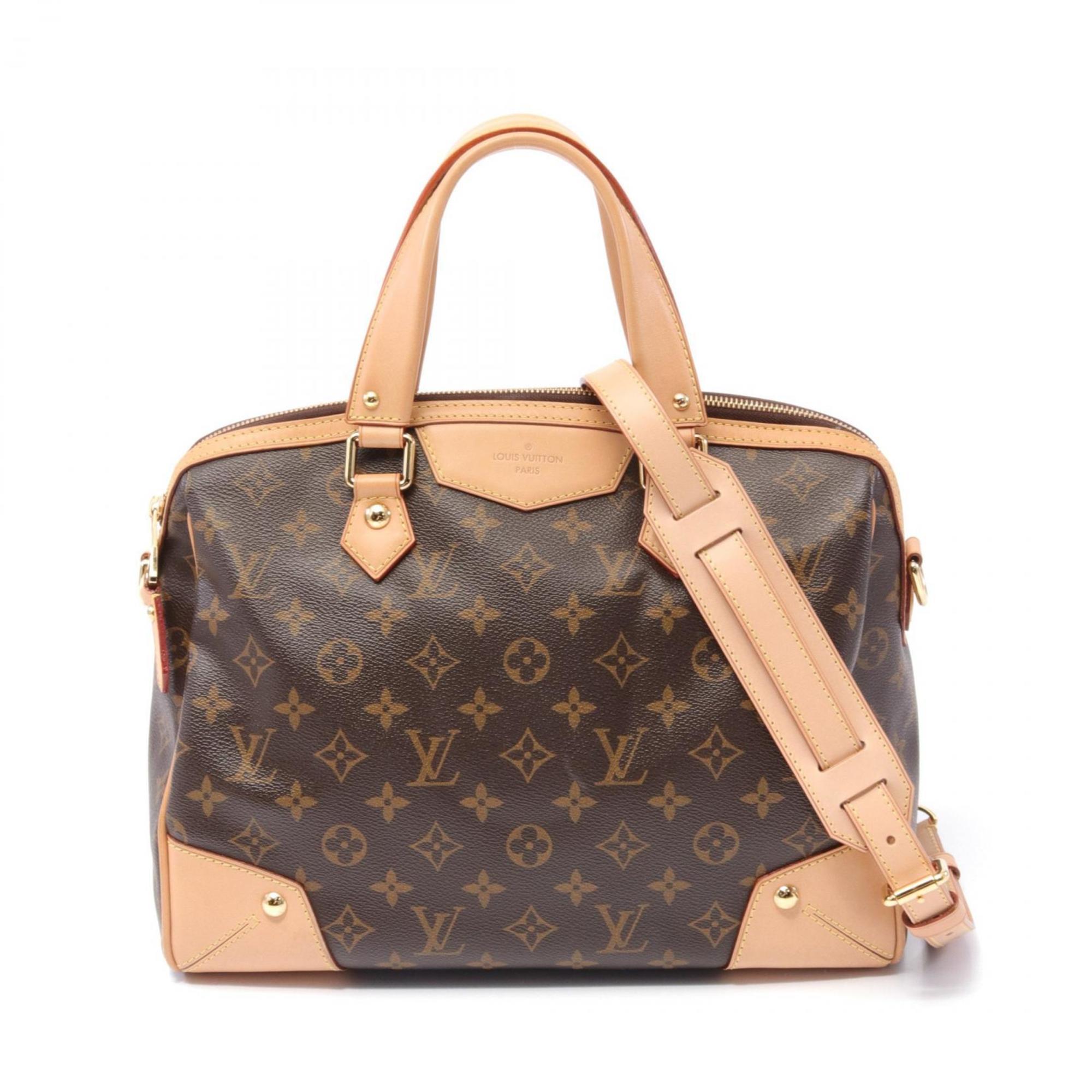 Louis Vuitton Retiro PM Monogram Handbag Bag Coated Canvas Leather Women's Brown M40325