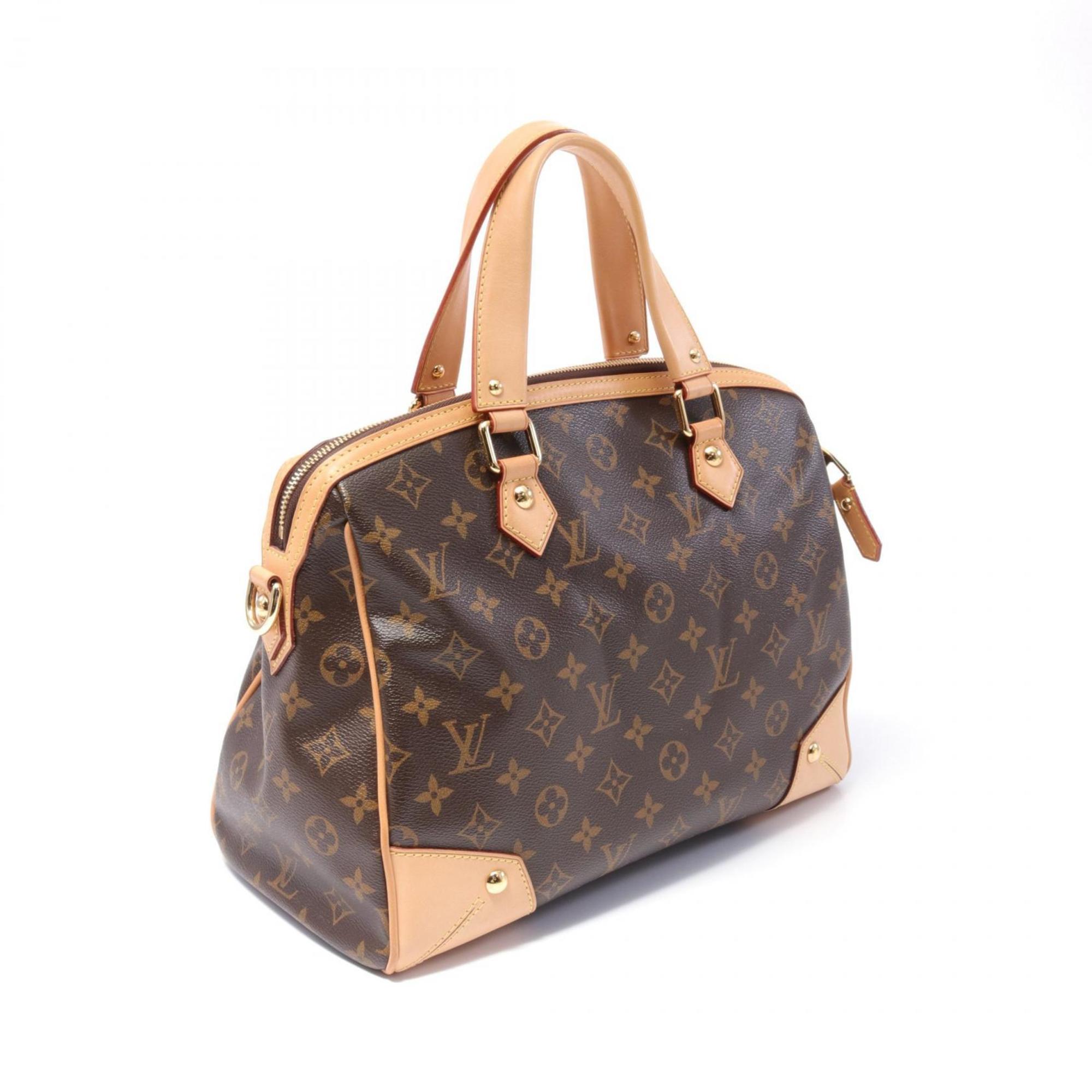 Louis Vuitton Retiro PM Monogram Handbag Bag Coated Canvas Leather Women's Brown M40325