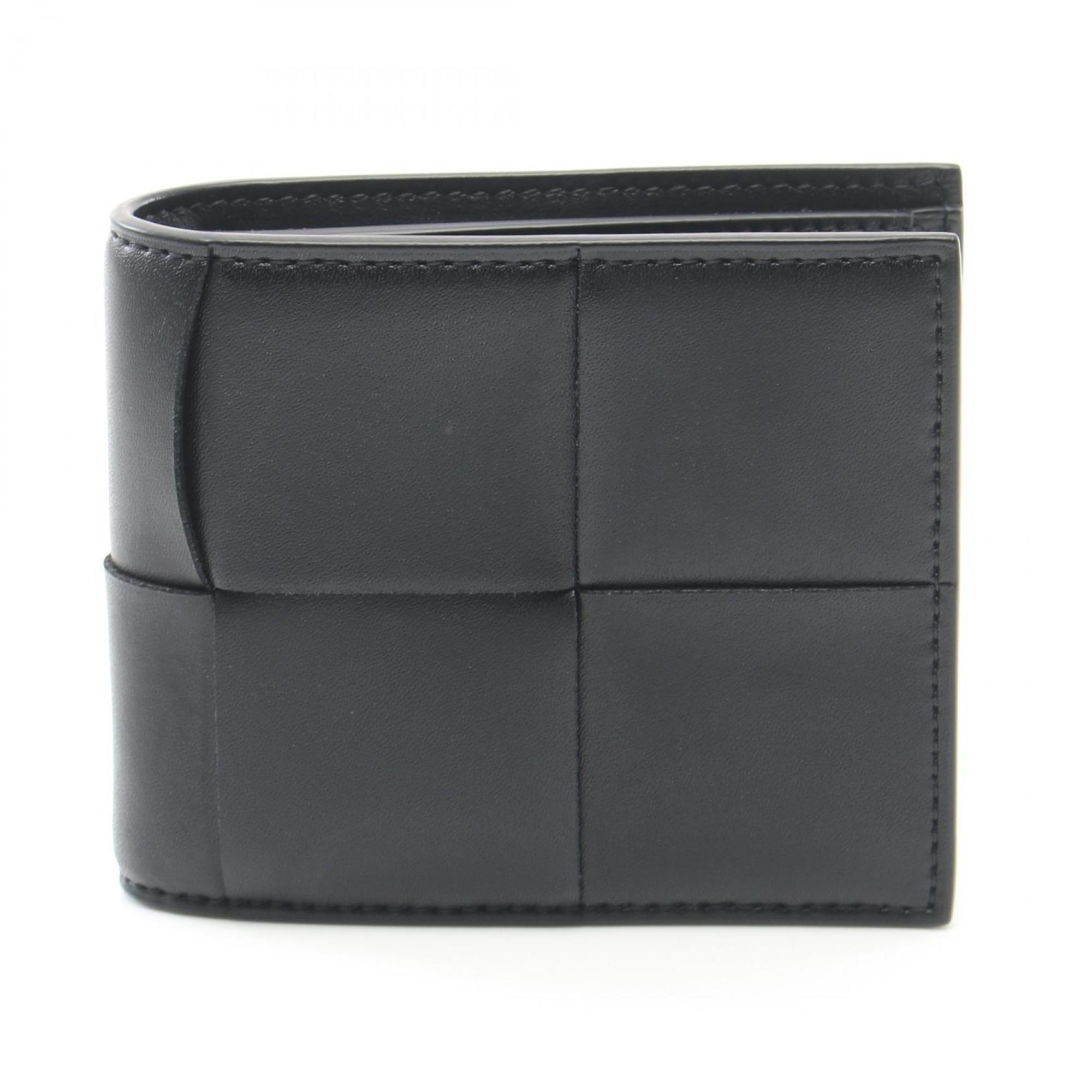 BOTTEGA VENETA Maxi Intrecciato Bi-fold Wallet Leather Men's Black 649605VBWD28803