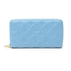 Louis Vuitton LOUIS VUITTON Zippy Wallet Coussin Monogram Blue Round Long Leather Women's M82051