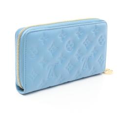 Louis Vuitton LOUIS VUITTON Zippy Wallet Coussin Monogram Blue Round Long Leather Women's M82051