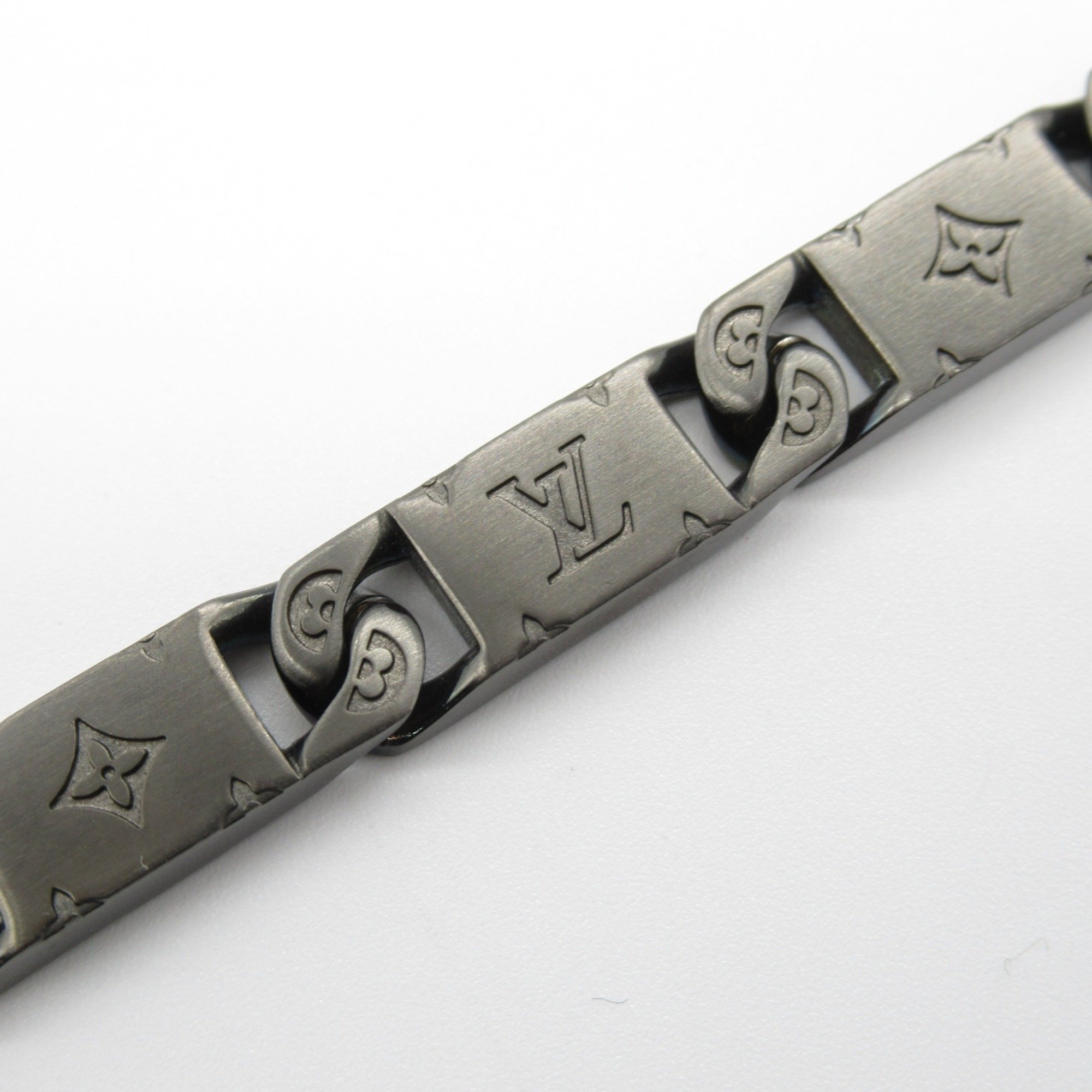 Louis Vuitton LOUIS VUITTON Necklace Monogram Tied Up Stainless Steel Men's Black M01782