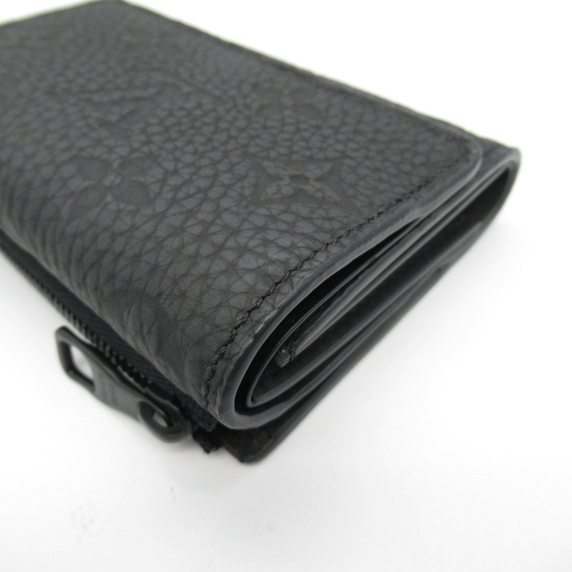 Louis Vuitton LOUIS VUITTON Portefeuille Pilot Tri-fold Wallet Coated Canvas Monogram Taurillon Leather Men's Black M82556