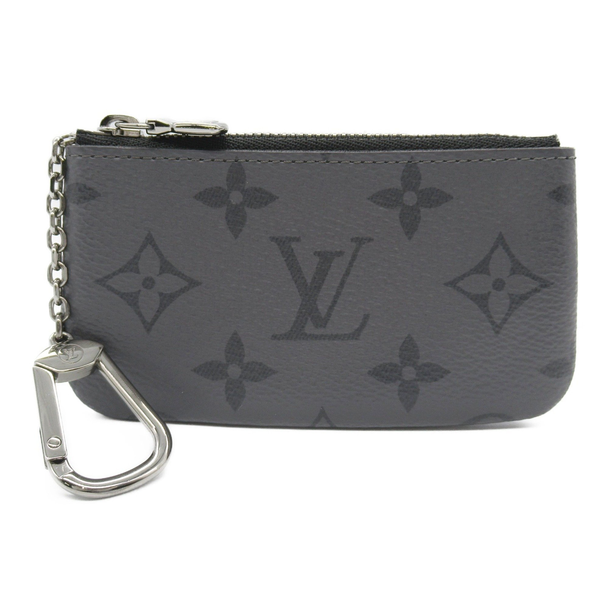 Louis Vuitton LOUIS VUITTON Pochette Cle Key & Wallet Coin Case Coated Canvas Monogram Eclipse Reverse Men's Women's Black M80905