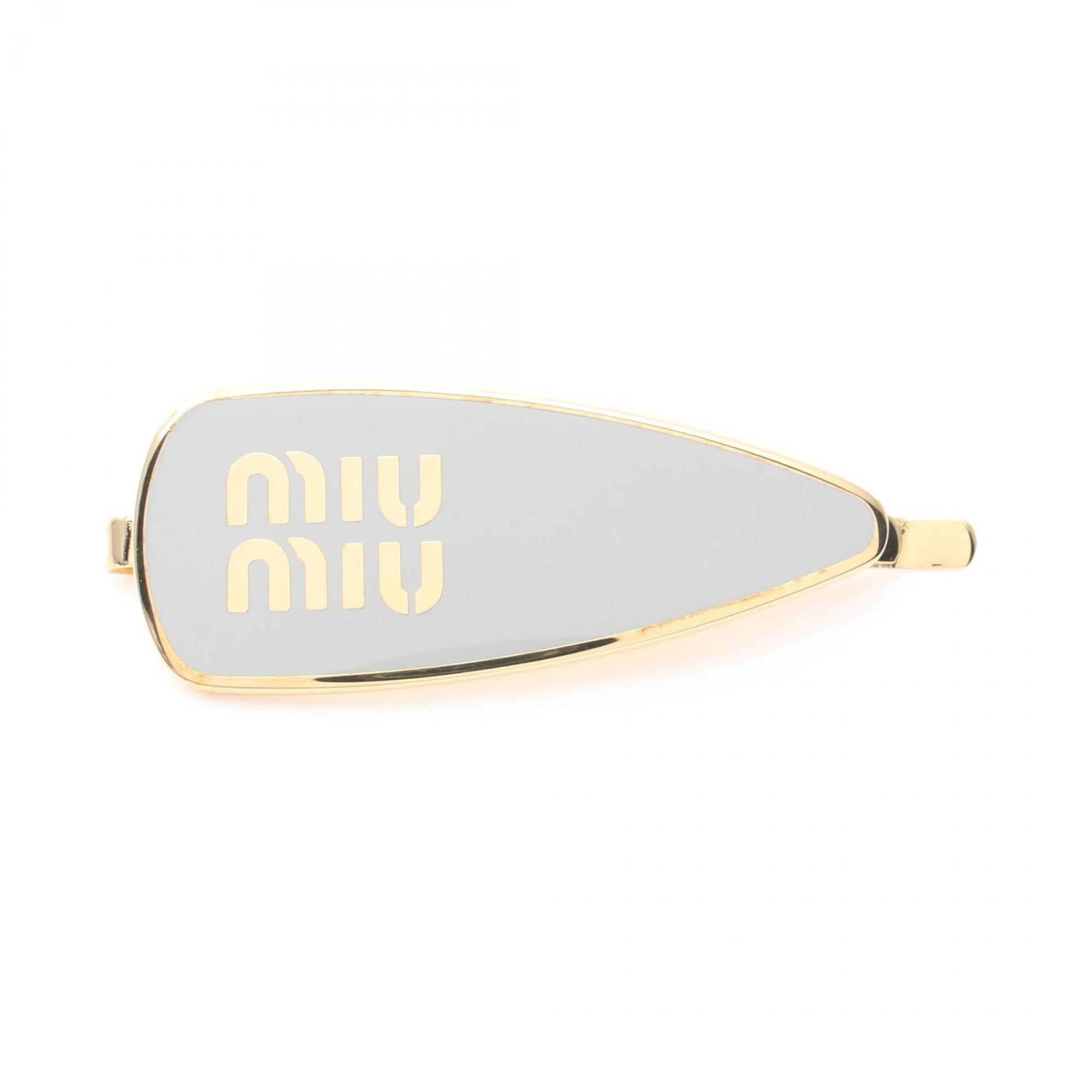 Miu Miu Miu GP (Gold Plated) Women's Gold Grey 5IF147