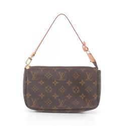 Louis Vuitton LOUIS VUITTON Pochette Accessoires Monogram Handbag Bag Coated Canvas Leather Women's Brown M51980