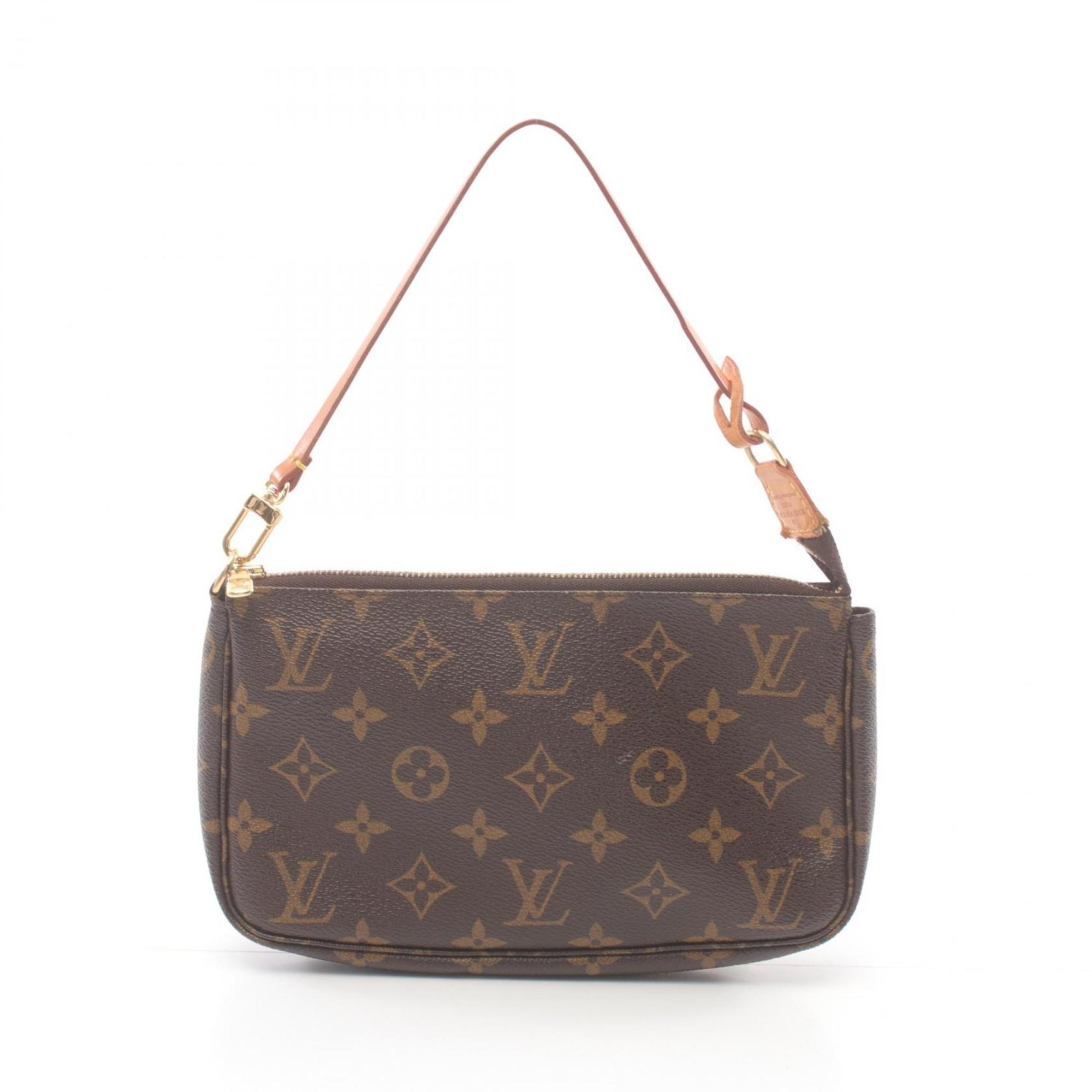 Louis Vuitton LOUIS VUITTON Pochette Accessoires Monogram Handbag Bag Coated Canvas Leather Women's Brown M51980