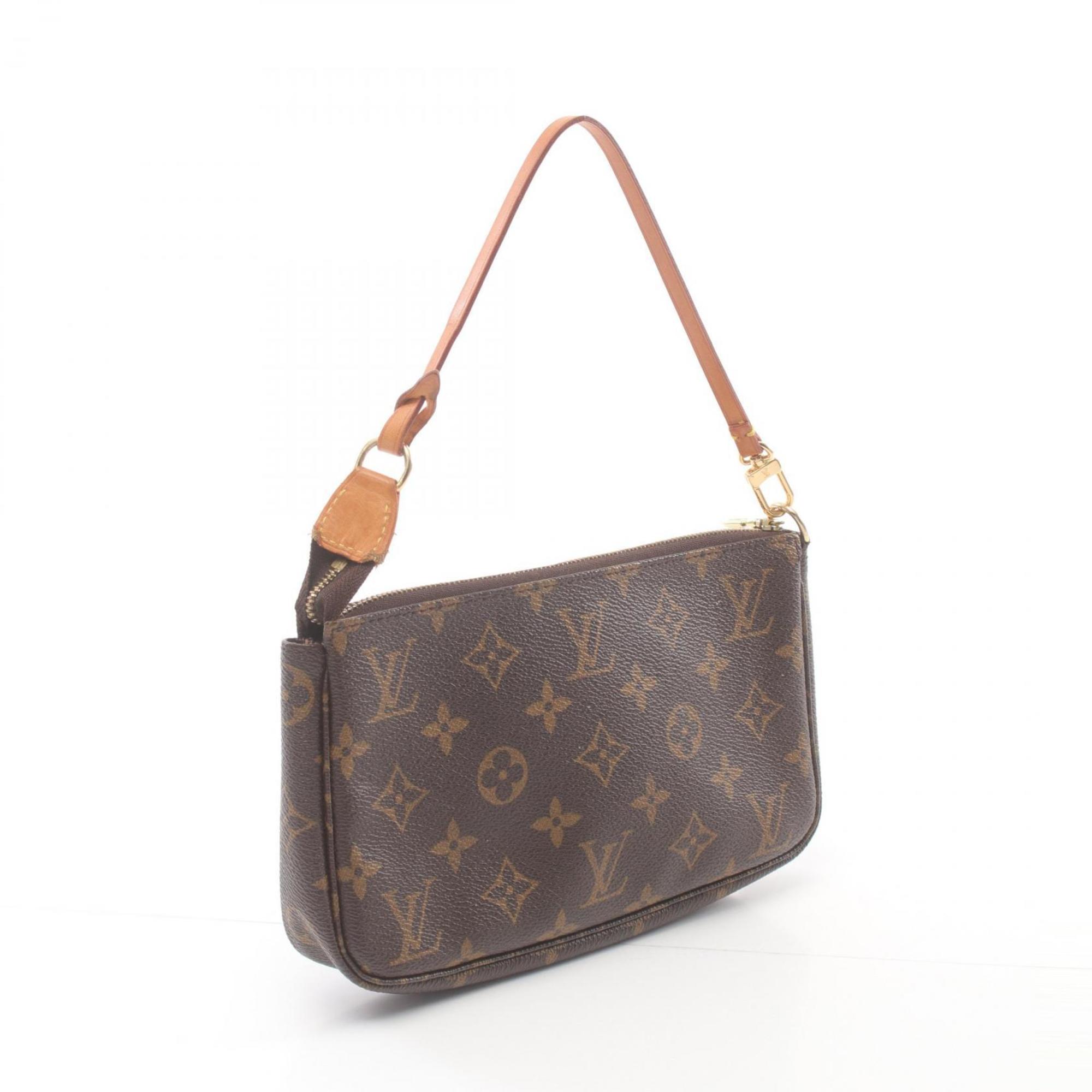 Louis Vuitton LOUIS VUITTON Pochette Accessoires Monogram Handbag Bag Coated Canvas Leather Women's Brown M51980