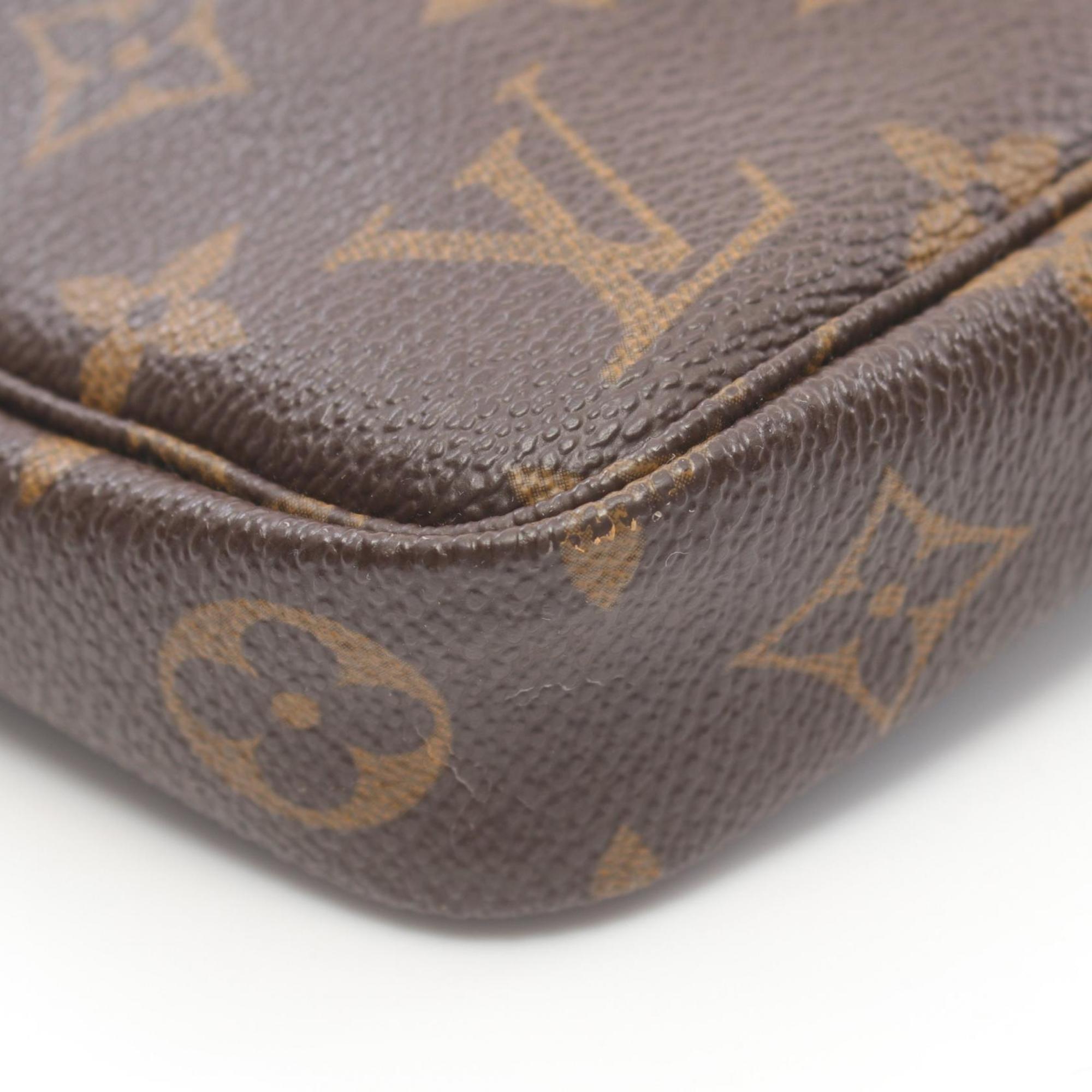 Louis Vuitton LOUIS VUITTON Pochette Accessoires Monogram Handbag Bag Coated Canvas Leather Women's Brown M51980