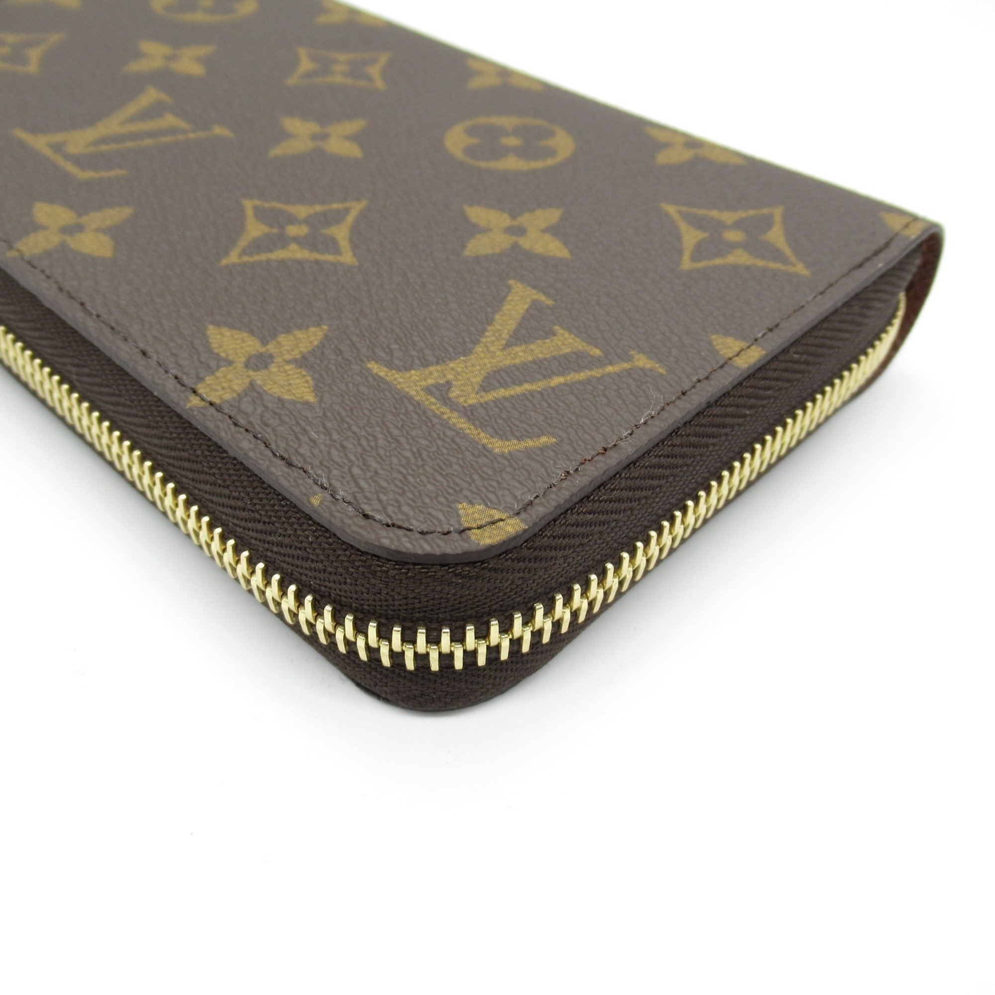 Louis Vuitton Zippy Wallet Round Long Coated Canvas Monogram Men's Women's Brown M42616