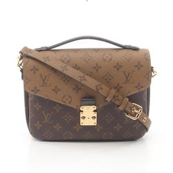 Louis Vuitton LOUIS VUITTON Pochette Metis MM Monogram Reverse Handbag Bag Coated Canvas Leather Women's Brown Black M44876