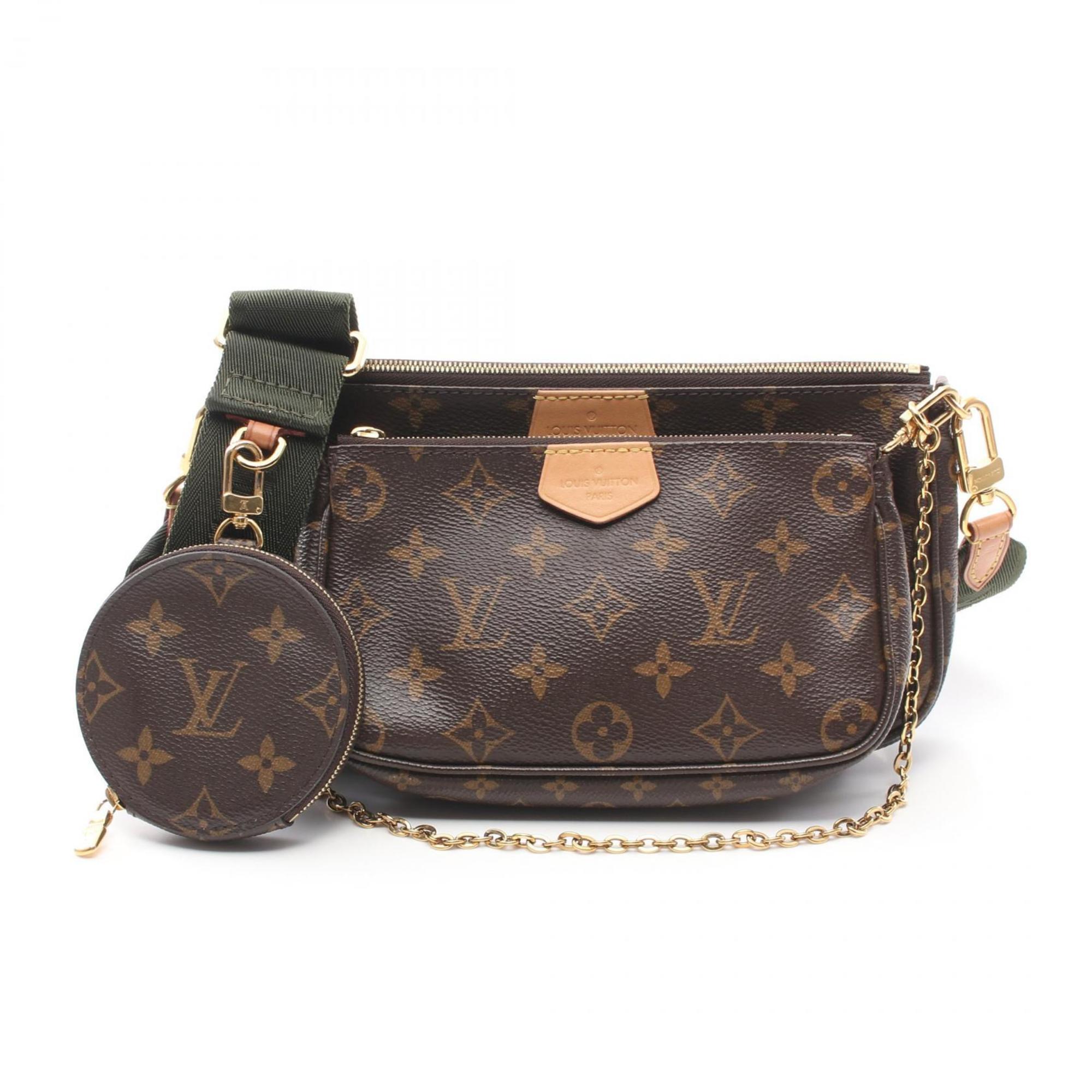 Louis Vuitton LOUIS VUITTON Multi Pochette Accessoires Monogram Khaki Shoulder Bag Coated Canvas Women's Brown M44813