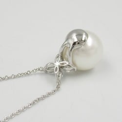 Tiffany & Co. Victoria White Pearl Necklace, Pt950 Platinum, Diamond, Pearl, Women's, Clear,