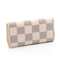 Louis Vuitton LOUIS VUITTON Multicle 4 Key Case Coated Canvas Leather Damier Azur Women's White N60386