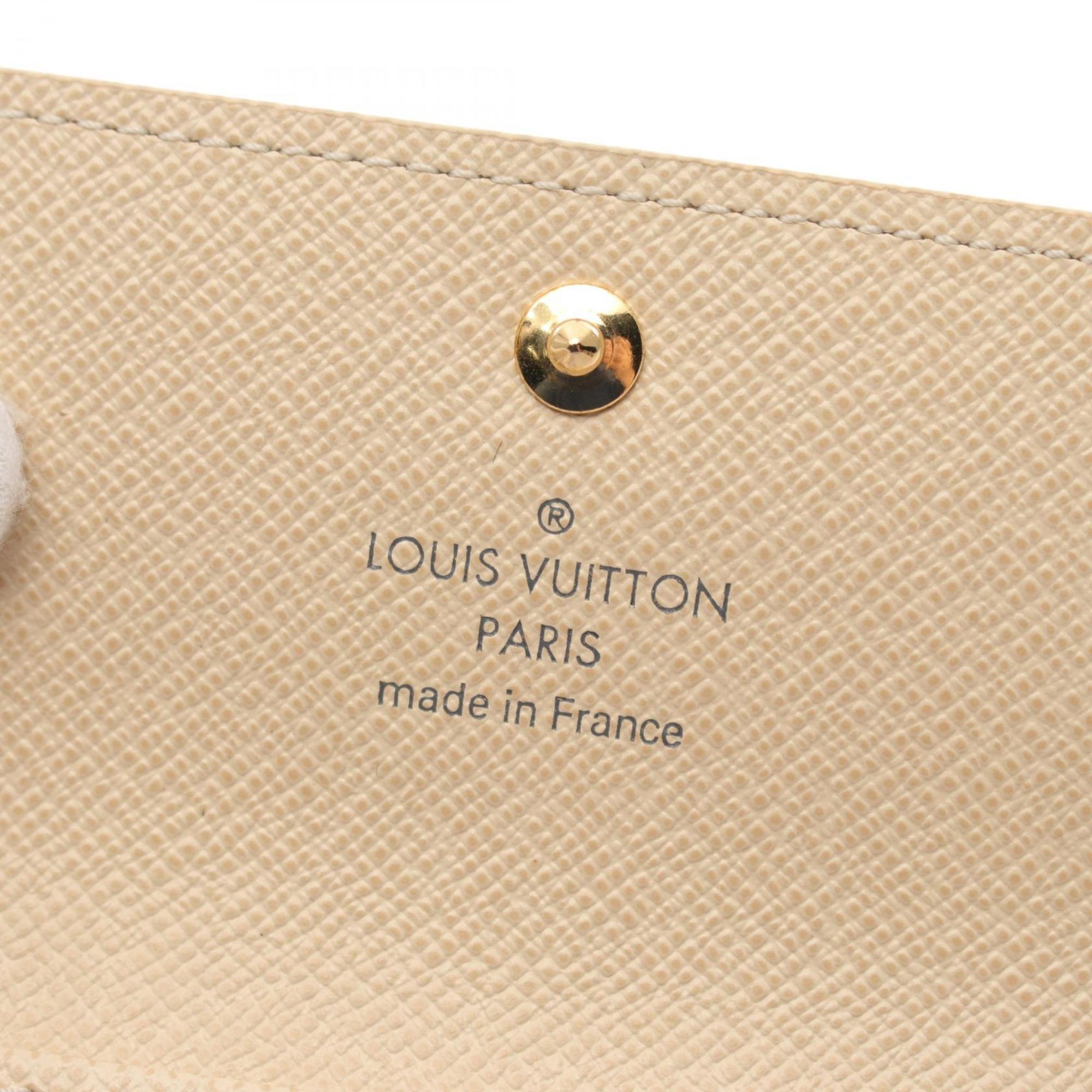 Louis Vuitton LOUIS VUITTON Multicle 4 Key Case Coated Canvas Leather Damier Azur Women's White N60386