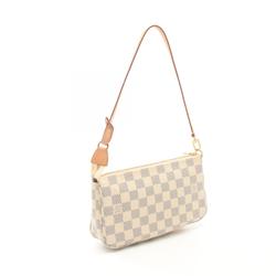 Louis Vuitton LOUIS VUITTON Pochette Accessoires Damier Azur Handbag Bag Coated Canvas Leather Women's White N41207