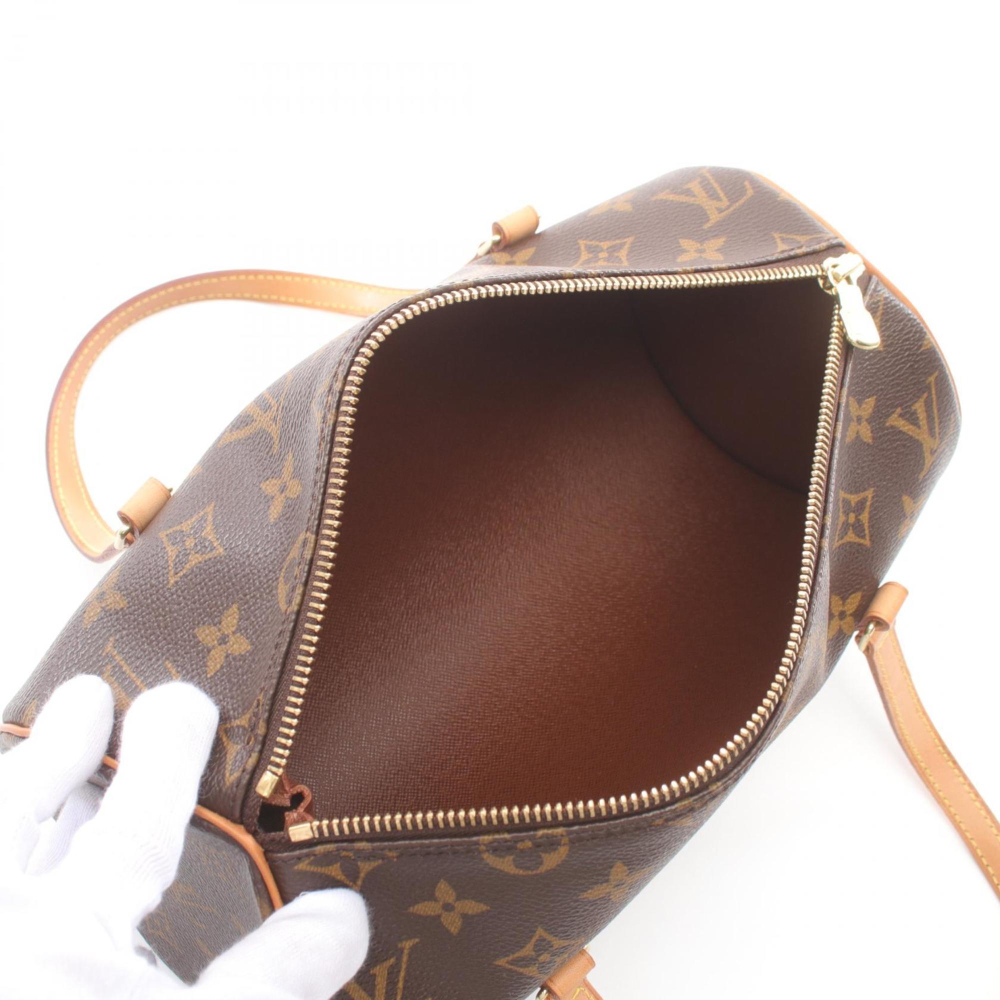 Louis Vuitton Papillon 26 Monogram Handbag Bag Coated Canvas Leather Women's Brown M51386