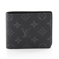 Louis Vuitton LOUIS VUITTON Portefeuille Multiple Bi-fold Wallet Coated Canvas Leather Monogram Eclipse Men's Black N62663