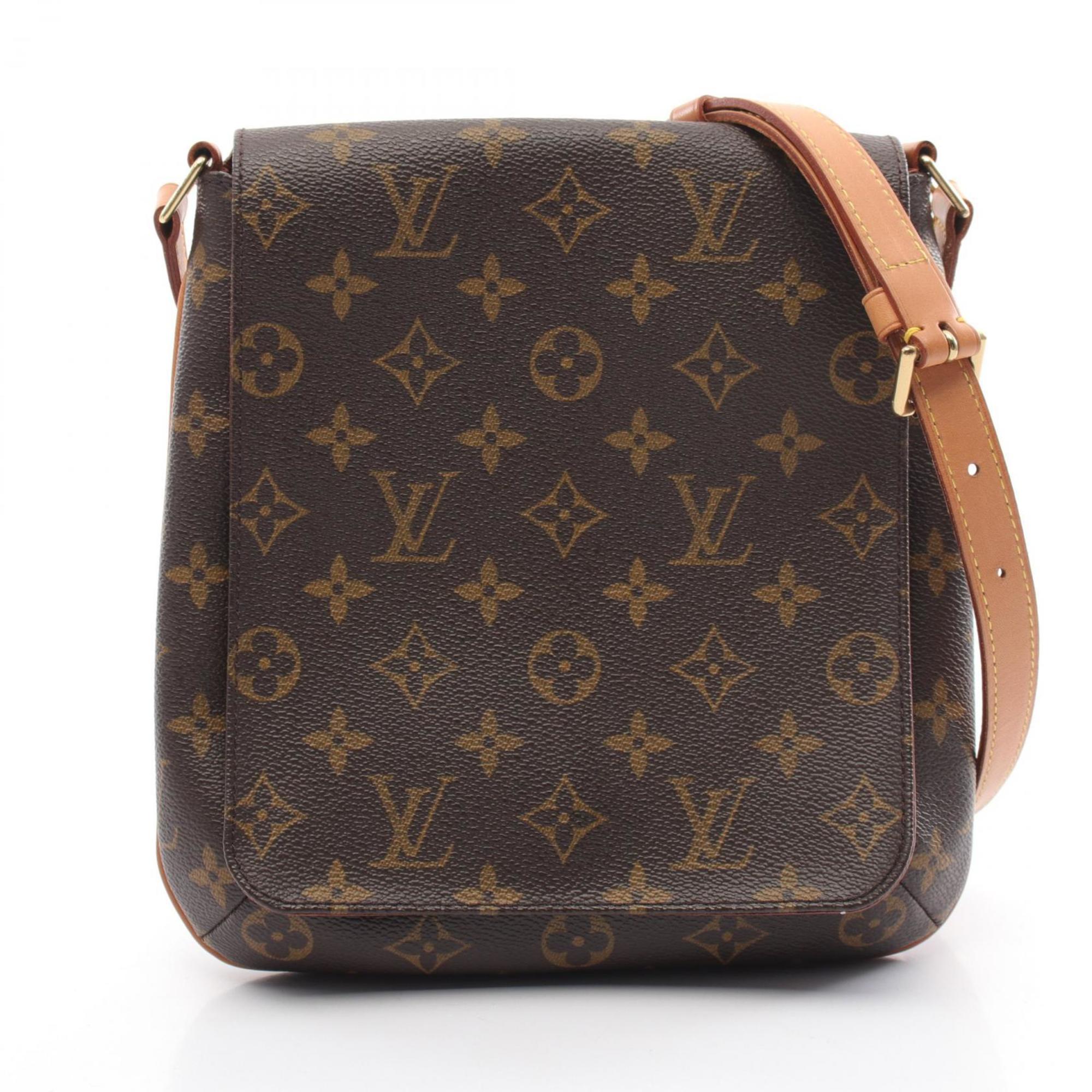 Louis Vuitton Musette Salsa Long Strap Monogram Shoulder Bag, Coated Canvas, Leather, Women's, Brown, M51387