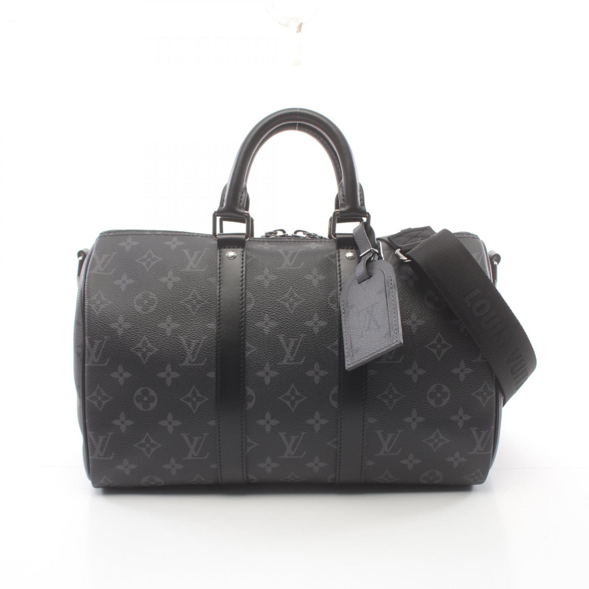 LOUIS VUITTON Bandouliere 35 Handbag Bag Coated Canvas Leather Monogram Eclipse Reverse Men's Black M46655