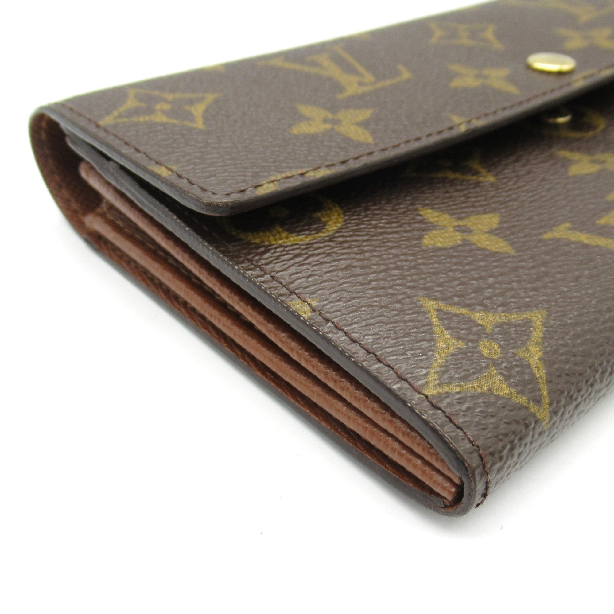 Louis Vuitton LOUIS VUITTON Pochette Porto Monnaie Credit Bi-fold long wallet Wallet Coated canvas Monogram Men's Women's Brown M61725