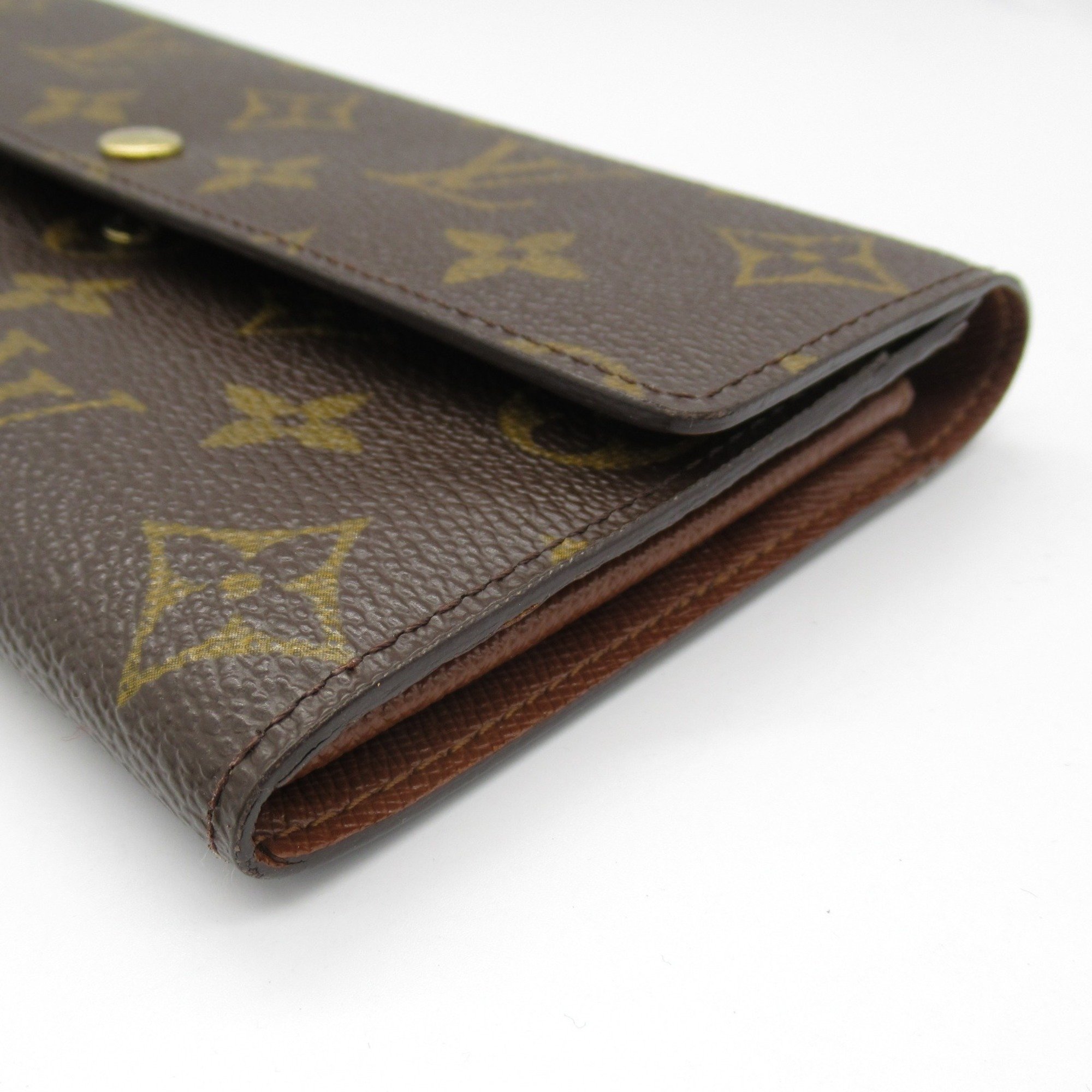 Louis Vuitton LOUIS VUITTON Pochette Porto Monnaie Credit Bi-fold long wallet Wallet Coated canvas Monogram Men's Women's Brown M61725