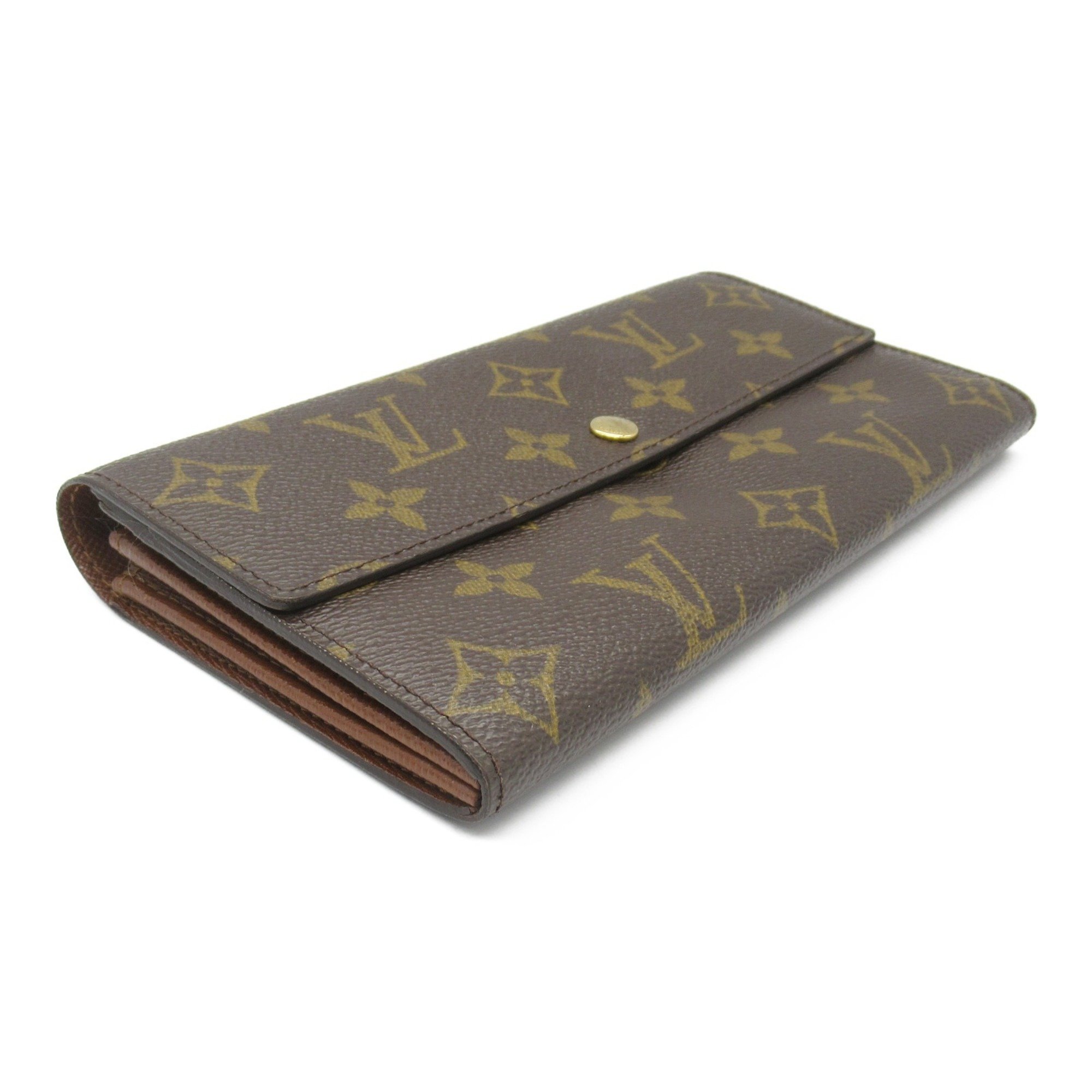 Louis Vuitton LOUIS VUITTON Pochette Porto Monnaie Credit Bi-fold long wallet Wallet Coated canvas Monogram Men's Women's Brown M61725