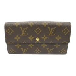 Louis Vuitton LOUIS VUITTON Pochette Porto Monnaie Credit Bi-fold Long Wallet Coated Canvas Monogram Men's Women's Brown M61725