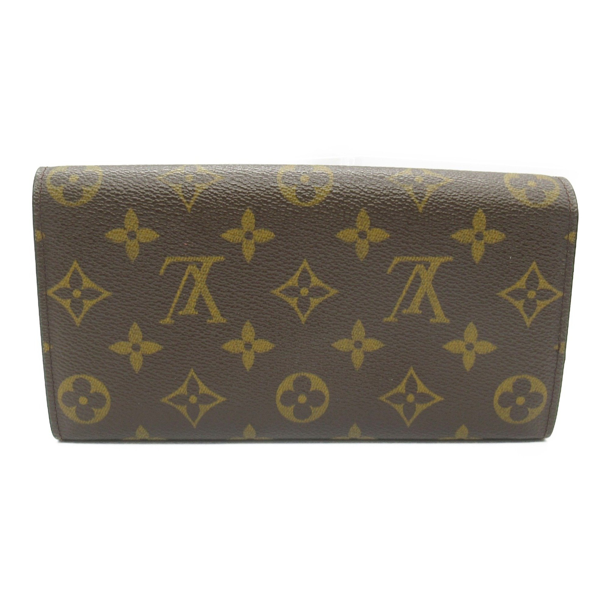 Louis Vuitton LOUIS VUITTON Pochette Porto Monnaie Credit Bi-fold Long Wallet Coated Canvas Monogram Men's Women's Brown M61725