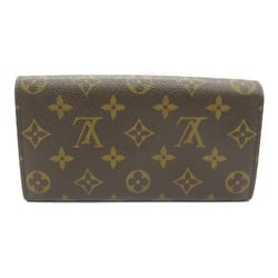 Louis Vuitton LOUIS VUITTON Pochette Porto Monnaie Credit Bi-fold Long Wallet Coated Canvas Monogram Men's Women's Brown M61725