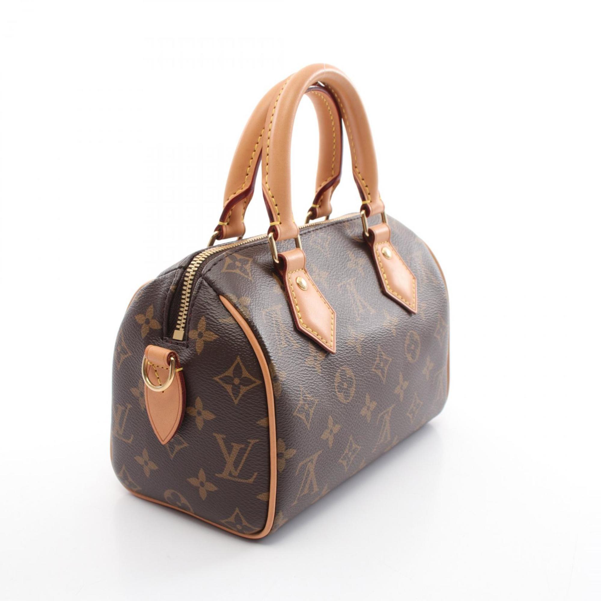 Louis Vuitton Speedy Bandouliere 20 Monogram Beige Handbag Bag Coated Canvas Leather Women's Brown M46222