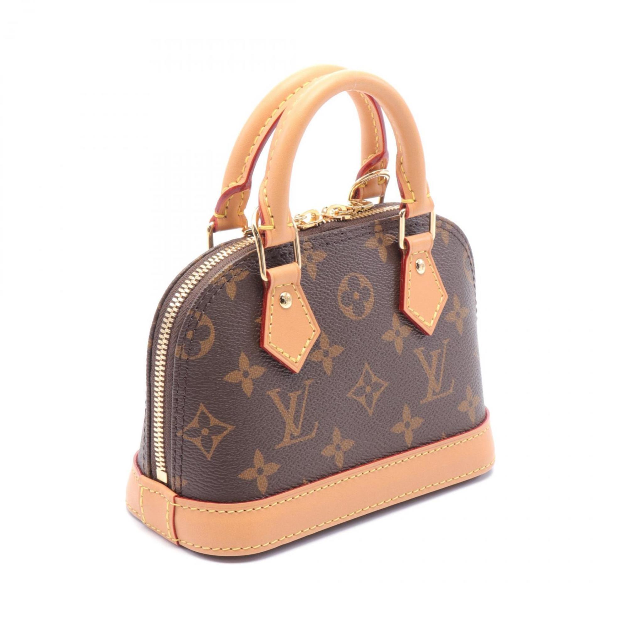 Louis Vuitton Nano Alma Monogram Handbag Bag Coated Canvas Leather Women's Brown M82717