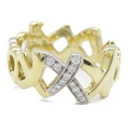 Tiffany & Co. Love Kiss Diamond Ring, K18 (yellow gold), K18WG (white diamond, ladies, clear